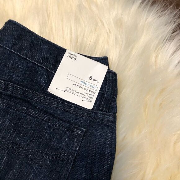 Gap kids dark washed denim bootcut jeans sz 8 plus - Picture 3 of 5